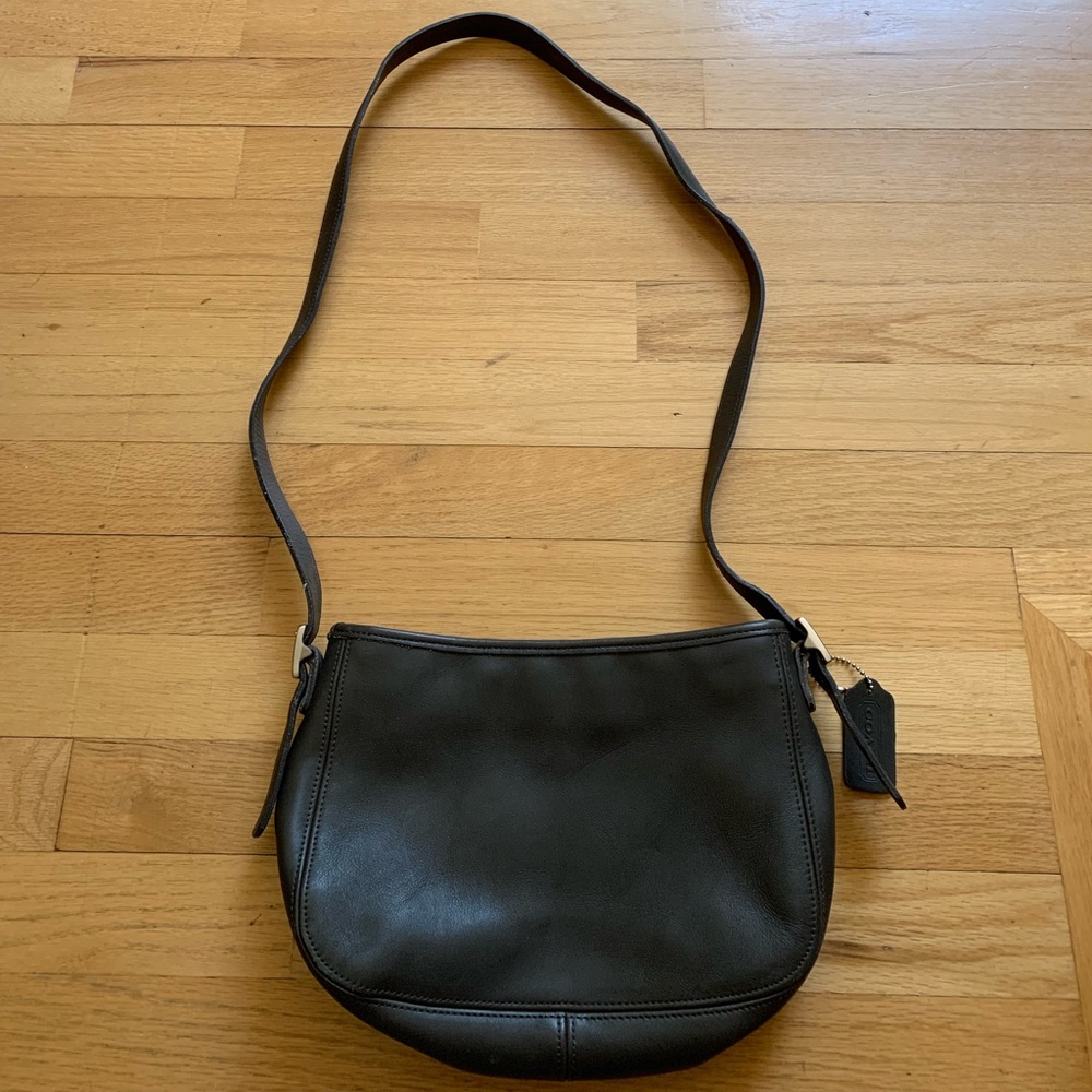 Vintage Coach Crossbody Purse Leather Bag Gray